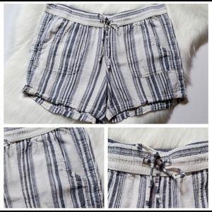 Faded Glory Casual Striped Drawstring Linen Shorts
